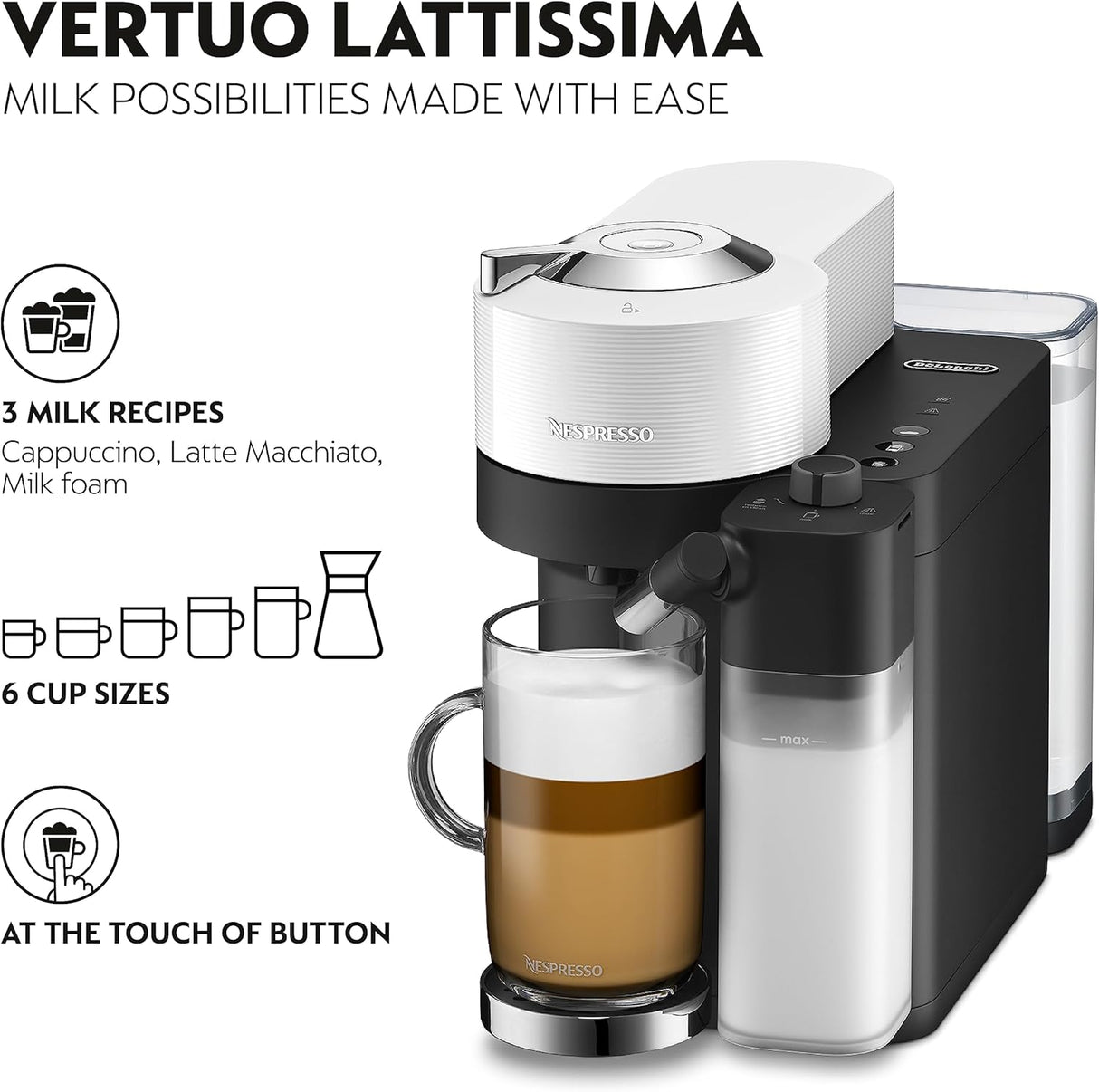Delonghi Nespresso Vertuo Lattissima, White