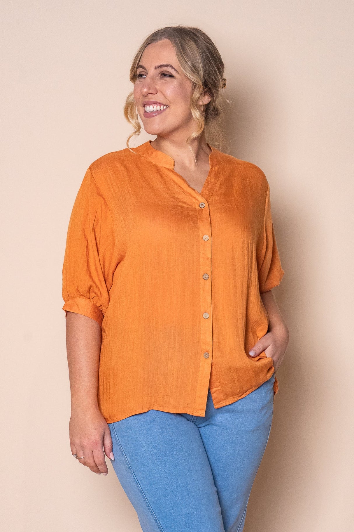 Perlina Top in Tangerine