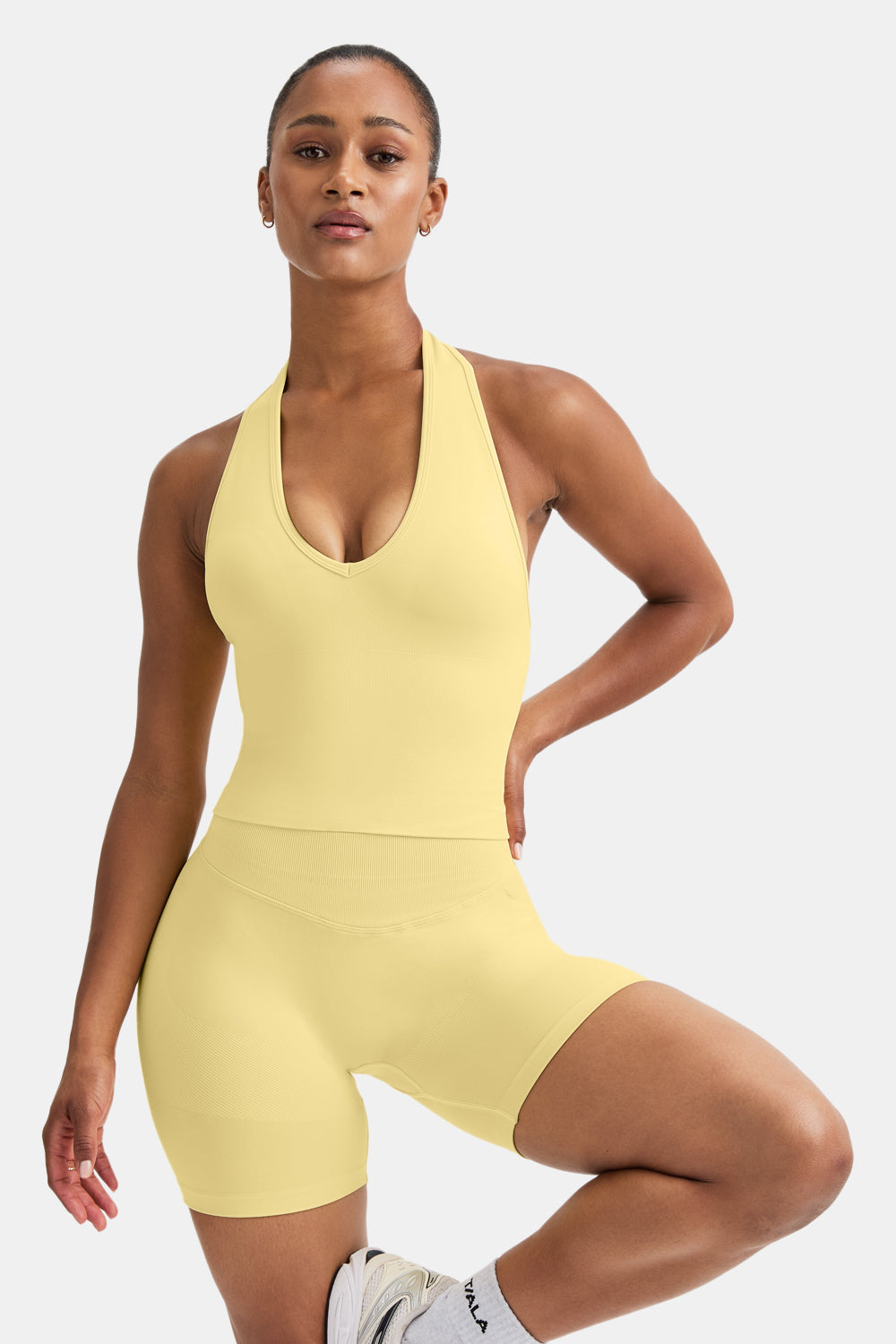Sculpt Seamless Halter Tank - Butter Yellow
